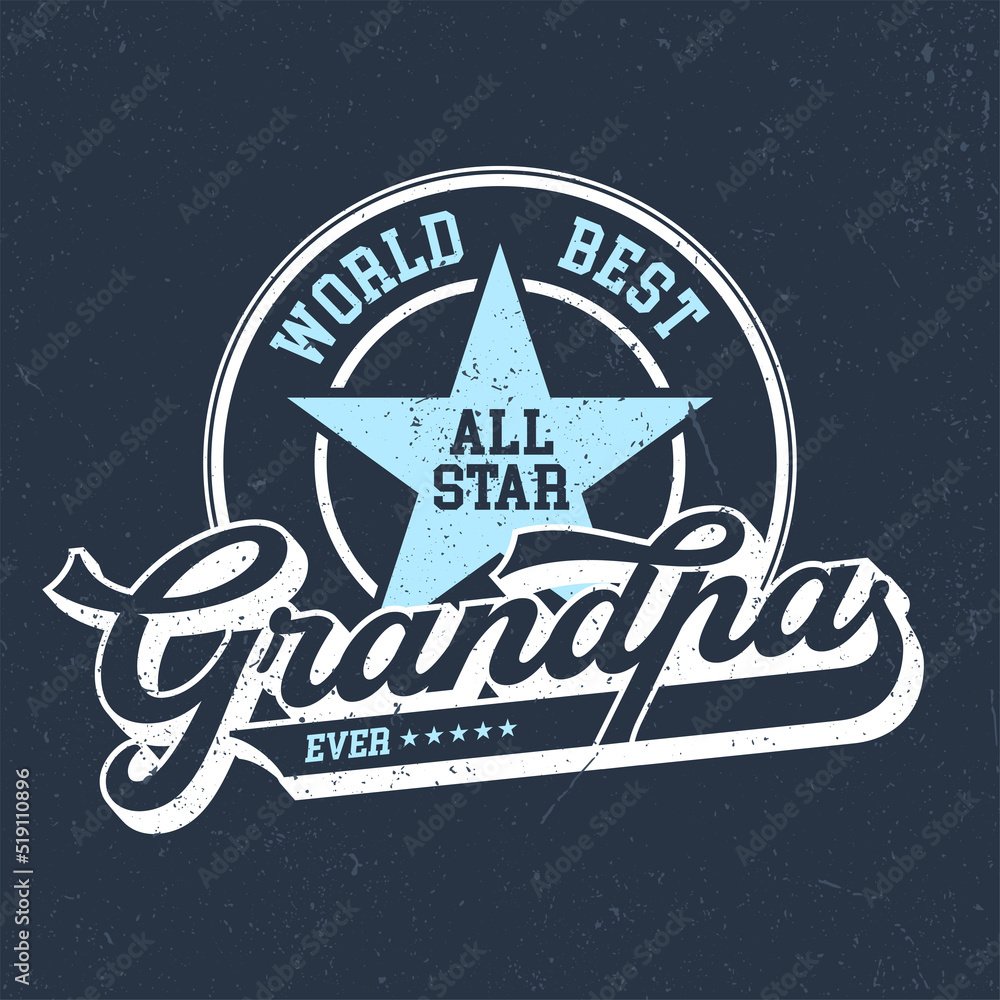 World Best Grandpa Ever Tee Design For Printing Stock Vector Adobe