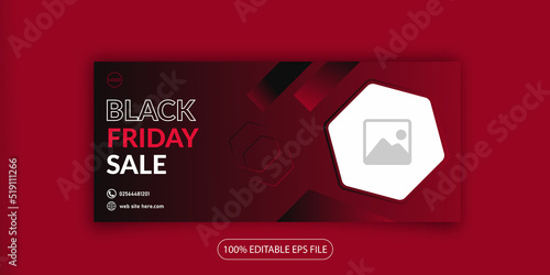 Black Friday sale offer facebook linkdin cover social media web banner  post design template