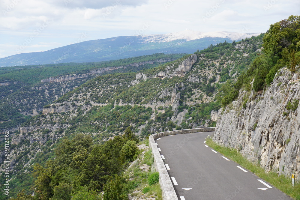 mountain road in the gorges de la nesque france