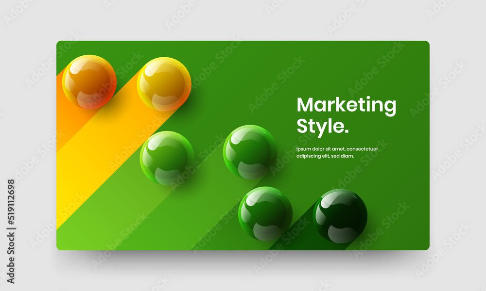 Amazing catalog cover vector design concept. Minimalistic 3D spheres front page illustration.