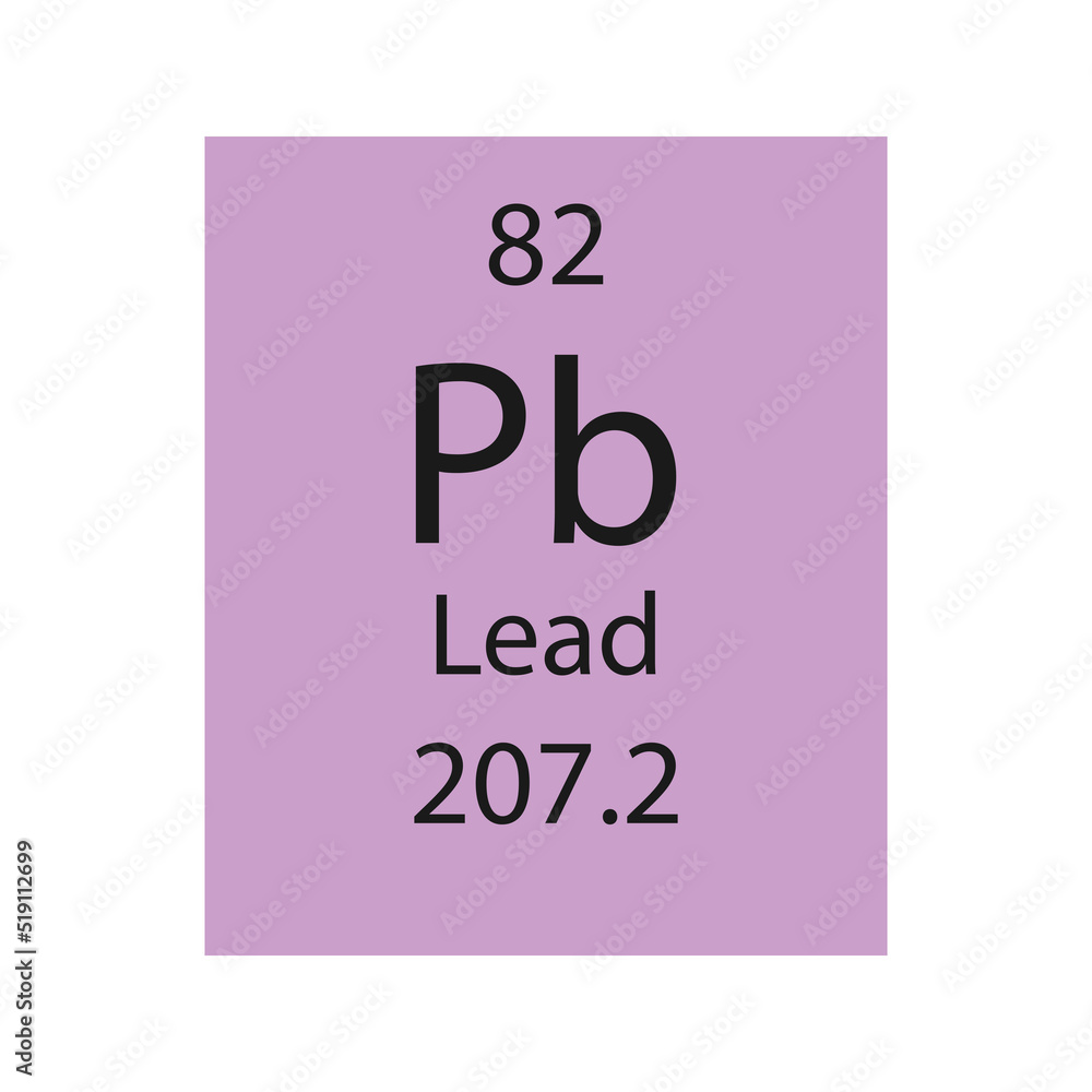 Lead symbol. Chemical element of the periodic table. Vector illustration. Lead symbol. Chemical element of the periodic table. Vector illustration.