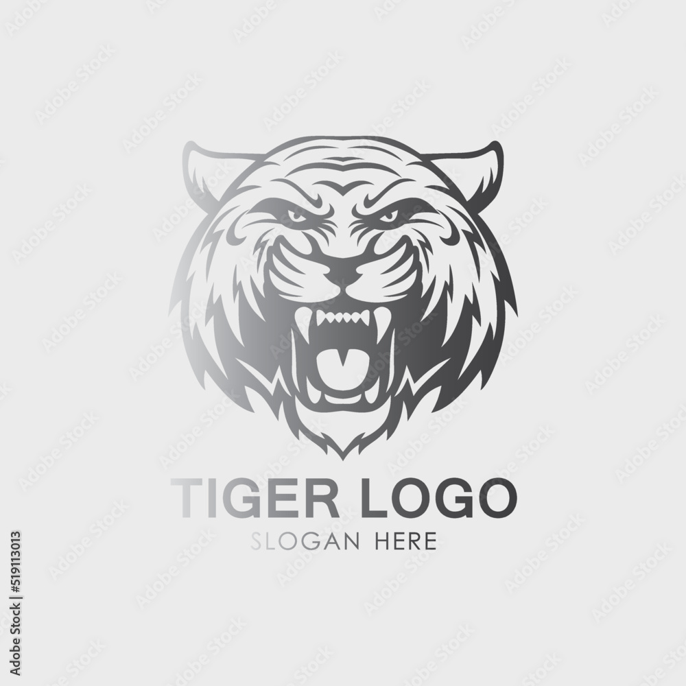 Tiger head logo for t-shirt, Lion mascot Sport wear typography emblem graphic, athletic apparel stamp. Tiger head logo for t-shirt, Lion mascot Sport wear typography emblem graphic, athletic apparel stamp.