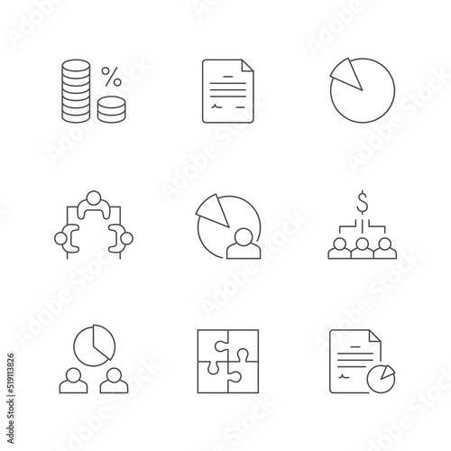 Set line icons of shareholder