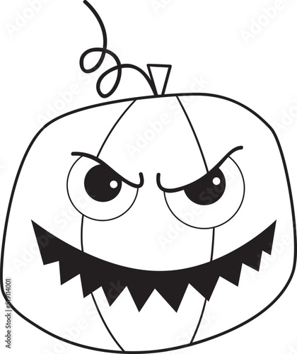 Scary halloween pumpkin face