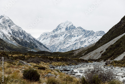 Hooker Valley Track at Aoraki or Mount Cook National Park in the Canterbury Region of South Island  New Zealand