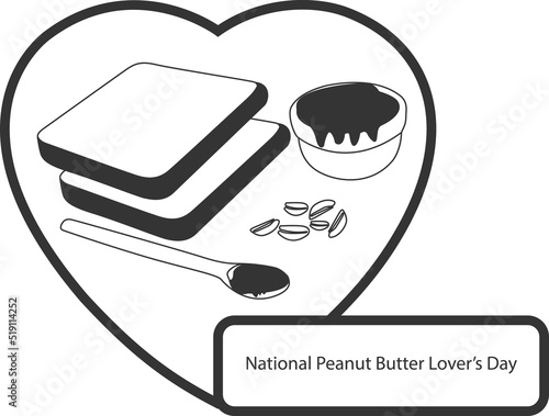 National peanut butter lover's day symbol vector