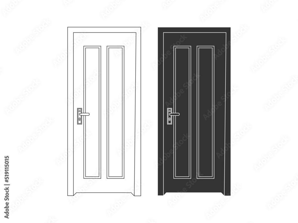 Modern wooden opened and closed door vector in different positions realistic set isolated illustration. Flat Door Vector Collection Pro Vector. House door icon. Simple illustration of house door vect Modern wooden opened and closed door vector in different positions realistic set isolated illustration. Flat Door Vector Collection Pro Vector. House door icon. Simple illustration of house door vect