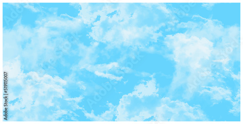 Panorama of blue sky and White cloud nature background.blue sky background with tiny clouds.Soft blue sky fuse with sunset light to look like heaven peaceful.><