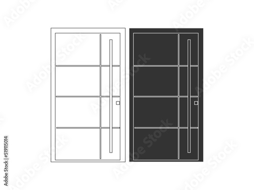 Modern wooden opened and closed door vector in different positions realistic set isolated illustration. Flat Door Vector Collection Pro Vector.  House door icon. Simple illustration of house door vect