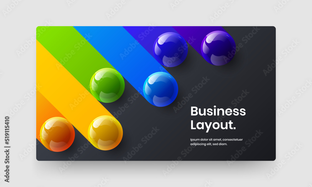 Simple realistic balls company brochure illustration. Modern website vector design template.