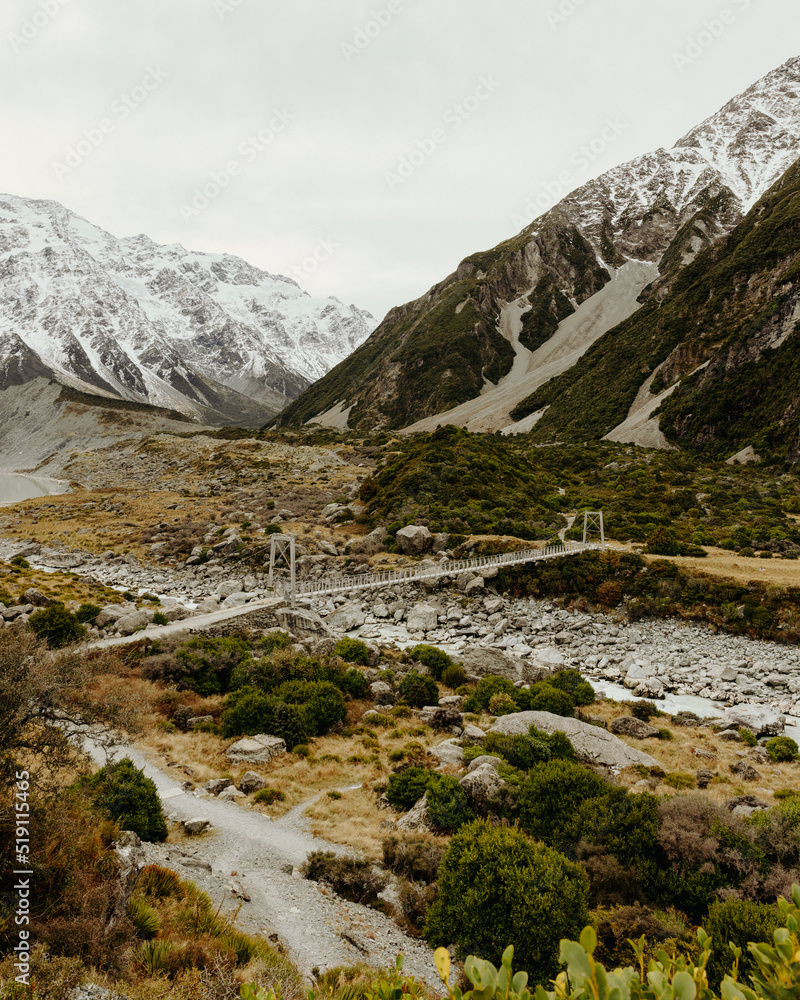 Hooker Valley Track at Aoraki or Mount Cook National Park in the Canterbury Region of South Island, New Zealand