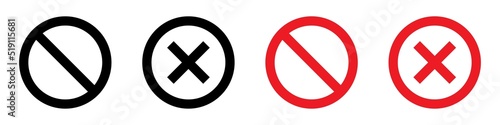 Prohibition icon. Stop icon. Banned icon, vector illustration