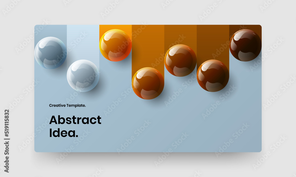 Abstract corporate cover vector design template. Fresh realistic balls presentation layout.