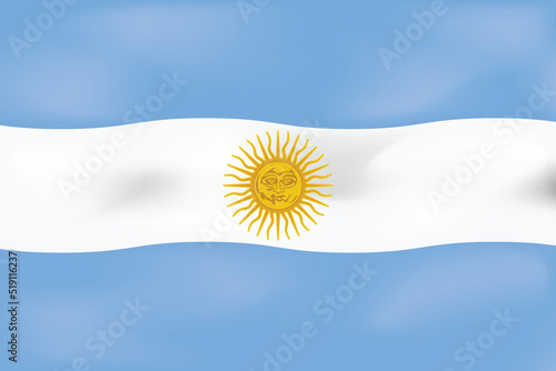 National flag of Argentina. Blue and white colors of flag