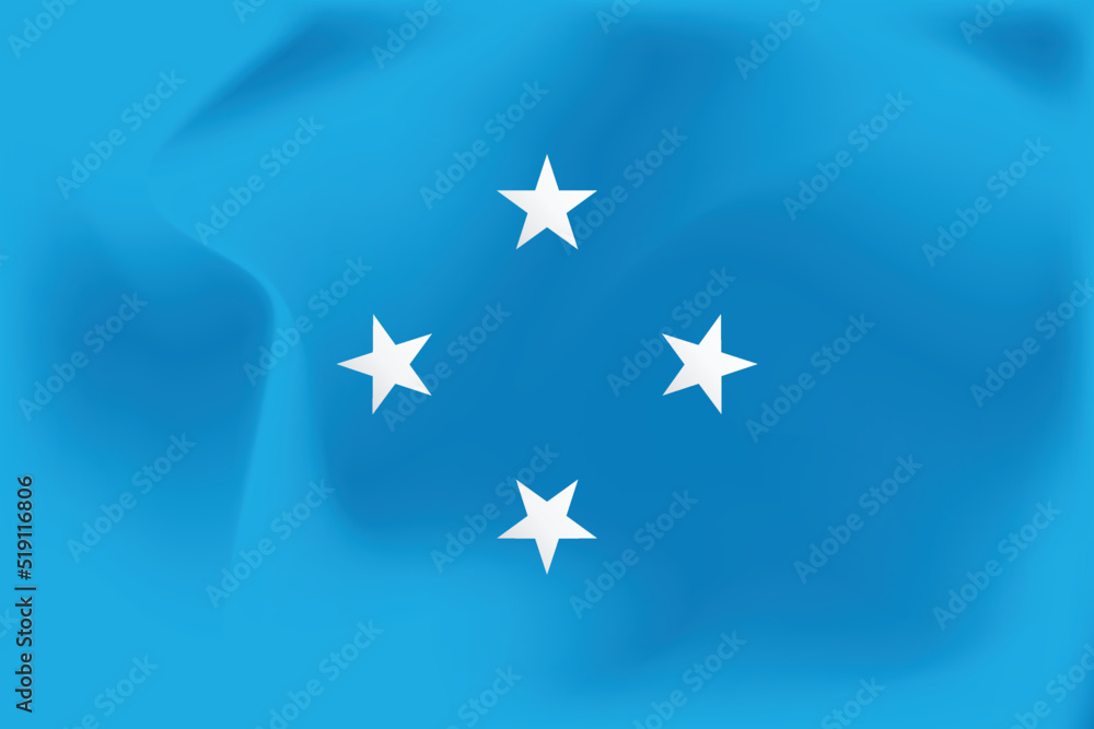 National flag of federated states of micronesia. Realistic pictures flag National flag of federated states of micronesia. Realistic pictures flag
