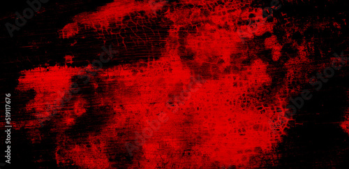 Abstract illustration background with original textured effect in black red color. Concrete wall surface.