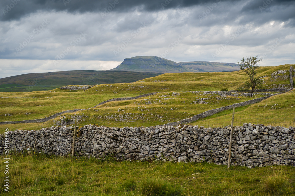 Pen-y-ghent from Winskill Sones above Langcliffe near Settle in the Yorkshire Dales
