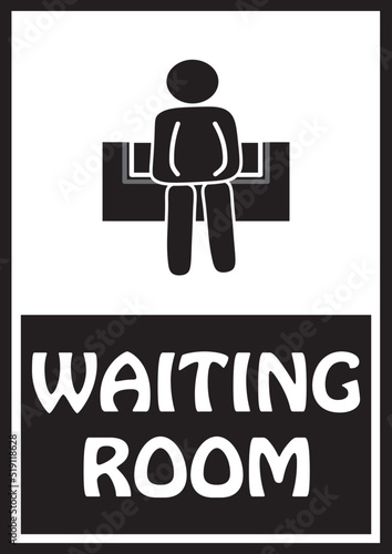 Waiting room sign board vector