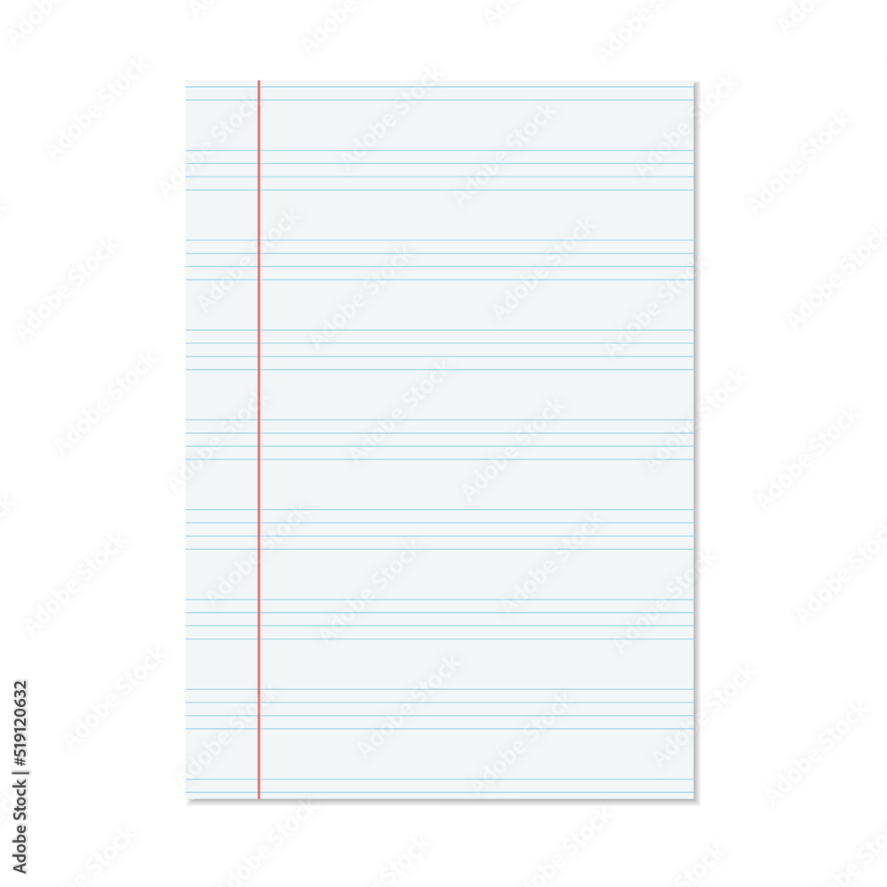 Vector sheet of paper isolated on white background. Striped geometric cover. Minimalistic design Vector sheet of paper isolated on white background. Striped geometric cover. Minimalistic design