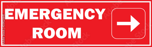Emergency room direction sign board vector