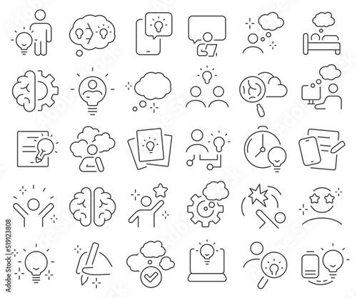 Inspiration line icons collection. Thin outline icons pack. Vector illustration eps10