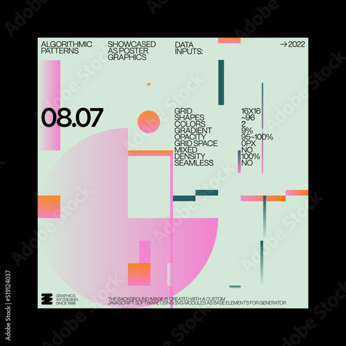 Abstract Techno Rave Poster Graphics Design With Helvetica Typography Aesthetics And Geometric Pattern