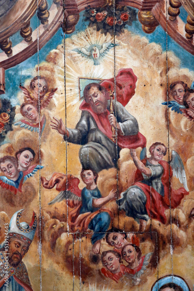 Nossa Senhora da Purificao's church ceiling fresco detail