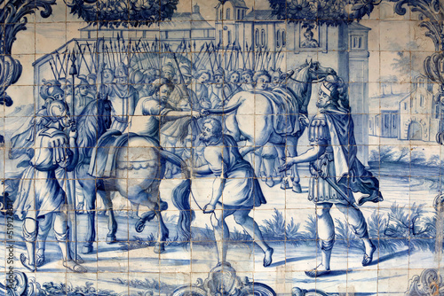 Azulejo in Sao Francisco's church cloister : The unity of the people is insurmontable (Horace).