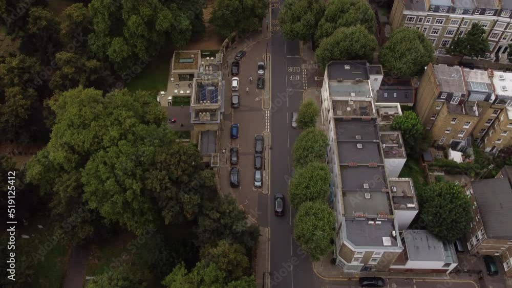 A drone view of the entrance to Brompton Cemetery in Kensington, London. A drone view of the entrance to Brompton Cemetery in Kensington, London.