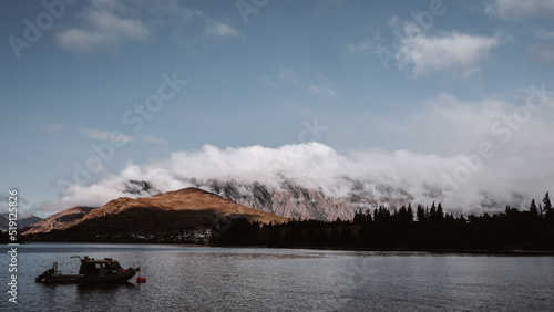 The Remarkables Mountain Range on a cold winters day taken in Queenstown New Zealand © Brayden