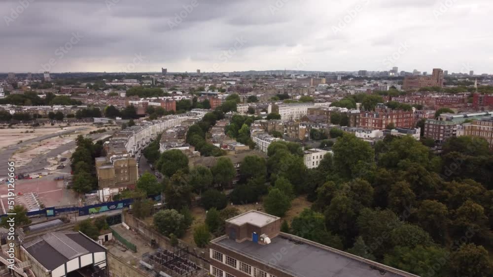 Panoramic shooting from a drone on the border of the three districts of London. Panoramic shooting from a drone on the border of the three districts of London.
