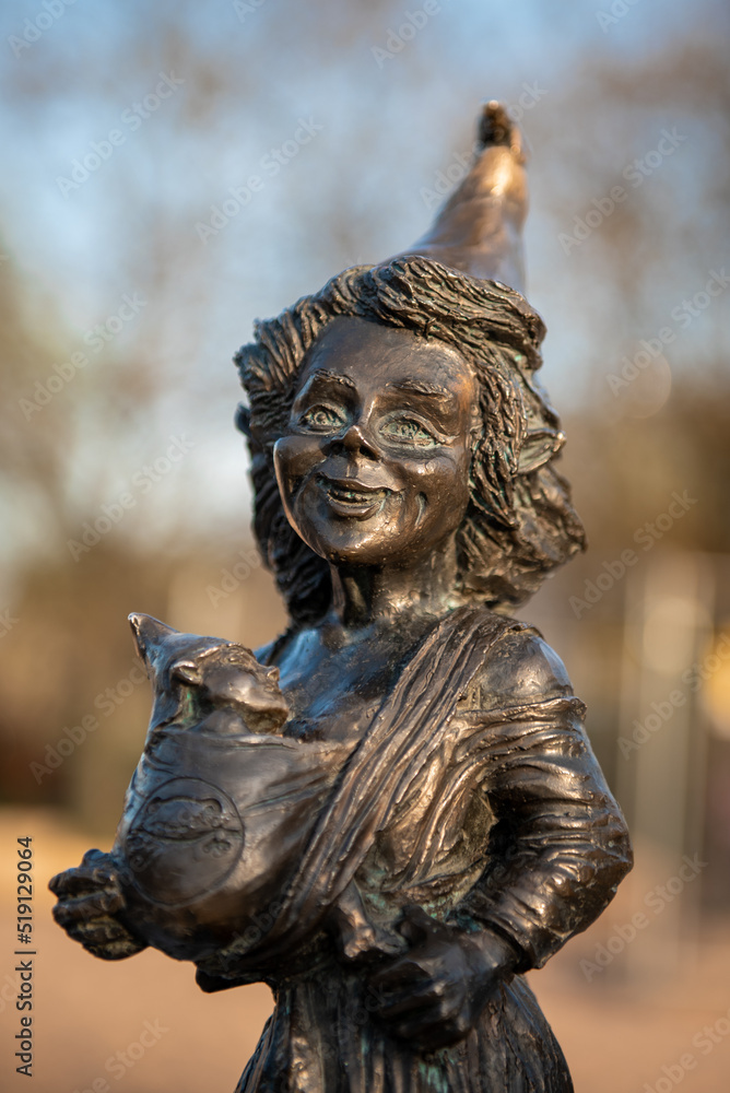 Sculpture of a dwarf made of copper, the symbol of Wroclaw. Tourist adventure Sculpture of a dwarf made of copper, the symbol of Wroclaw. Tourist adventure