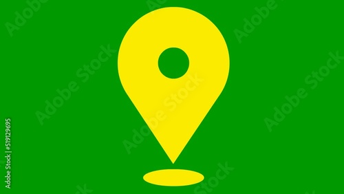 Wallpaper Mural Animated yellow distance marker icon. Looped video. Vector flat illustration isolated on a green background. Torontodigital.ca