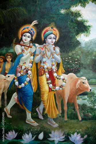 Hindu gods Krishna and Radha photo