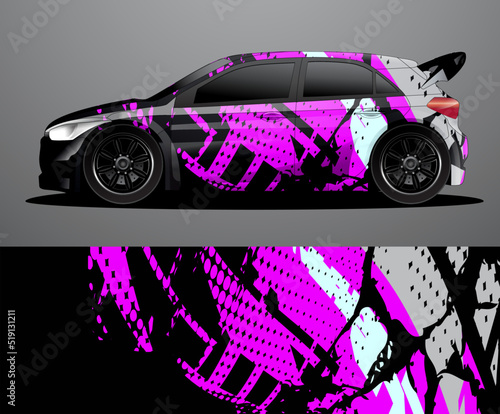 Rally car decal graphic wrap vector  abstract background