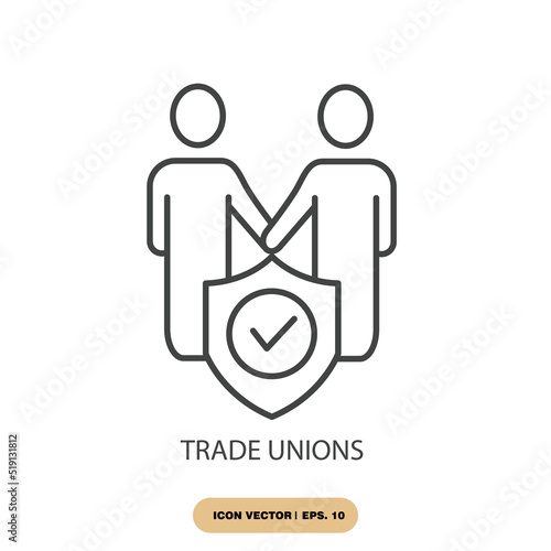 trade unions icons  symbol vector elements for infographic web