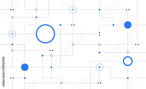 Modern circuit board system connected dots and lines background template. Modern blockchain linked global digital database graphic vector