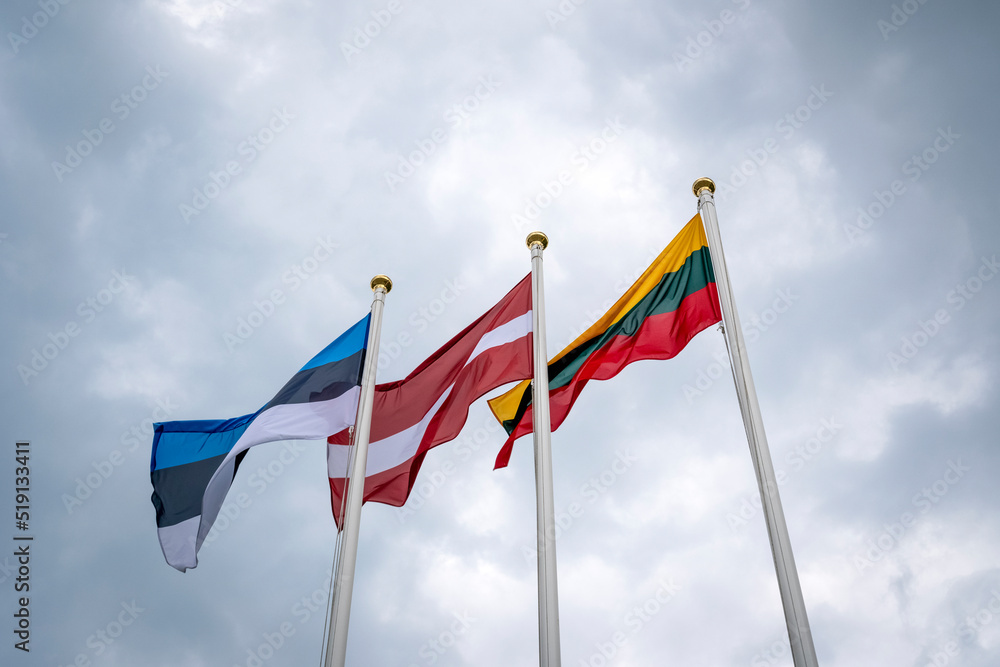 Flags of the Estonia, Latvia and Lithuania Flags of the Estonia, Latvia and Lithuania