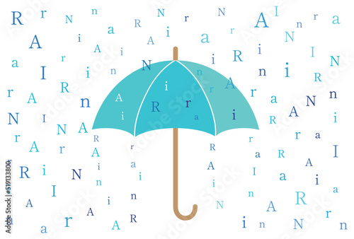 明朝体 雨 傘 抽象 模様 装飾 ベクター ai 素材 背景