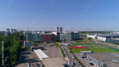 Wallpaper Mural Drone aerial view modern building Residential complex Respublika. Construction of residential premises. Kyiv capital of Ukraine Torontodigital.ca