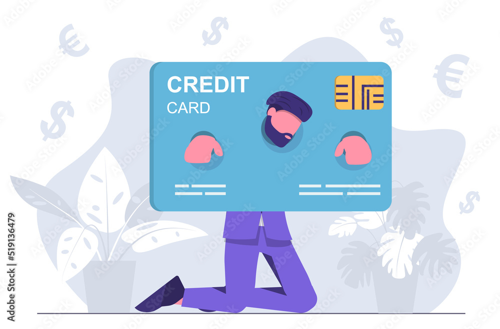 Credit slavery. The businessman is shackled by credit obligations. Credit slavery. The businessman is shackled by credit obligations.