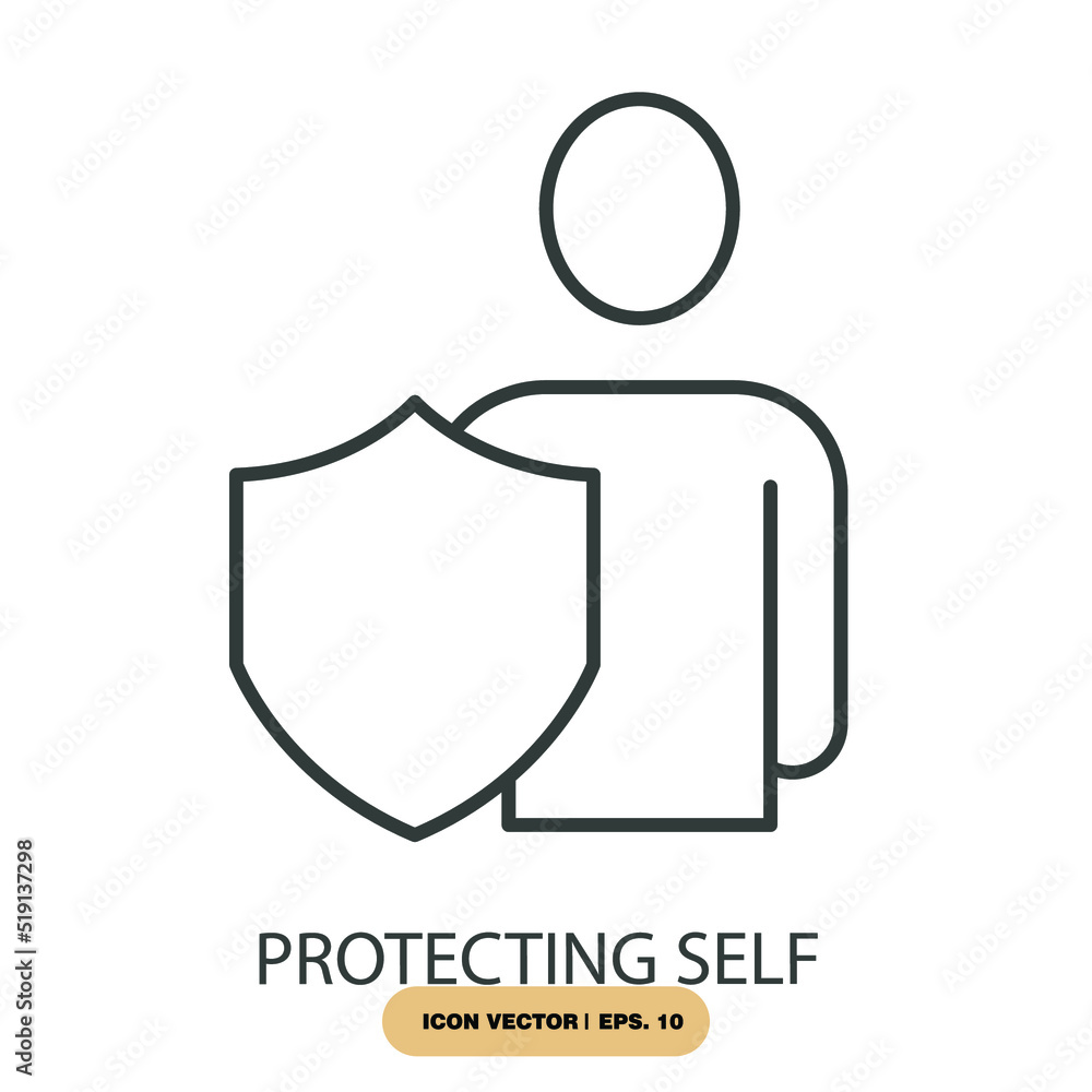Obraz premium protecting self icons symbol vector elements for infographic web