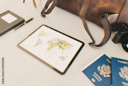 Tableau sur toile Going on a trip, planning a vacation.