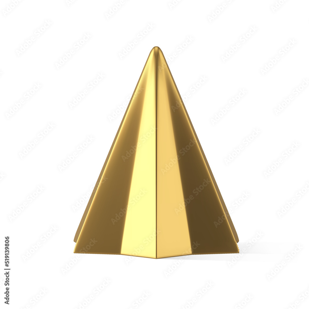 Luxury metallic golden minimalist Christmas tree polygonal angled decorative design realistic vector Luxury metallic golden minimalist Christmas tree polygonal angled decorative design realistic vector