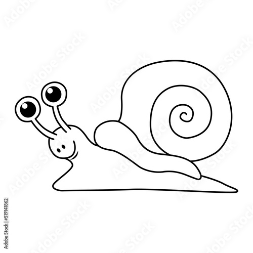 Cute snail cartoon illustration vector.