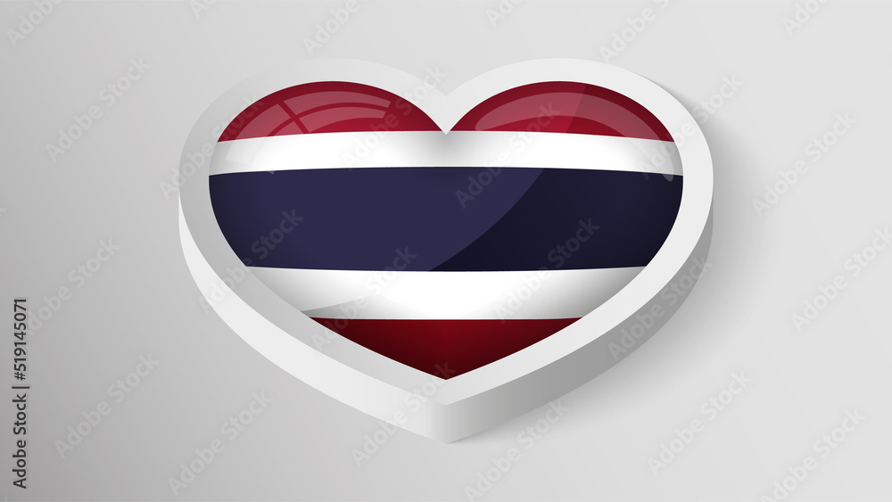 Obraz premium EPS10 Vector Patriotic heart with flag of Thailand.
