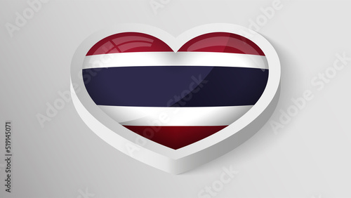Free Download EPS10 Vector Patriotic heart with flag of Thailand. - GFXLoad