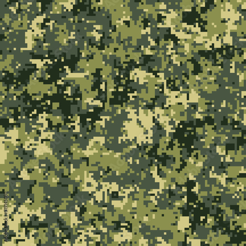 Pixel camouflage for a soldier army uniform. Modern camo fabric design. Digital military vector background.