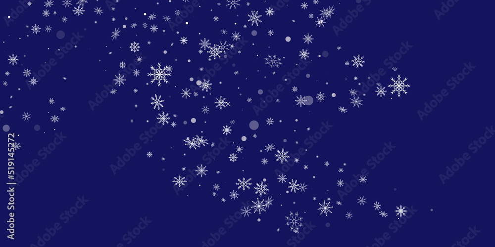 White delicate openwork snowflakes are scattered on a blue background. Festive background, postcard design, wallpaper White delicate openwork snowflakes are scattered on a blue background. Festive background, postcard design, wallpaper