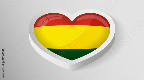 EPS10 Vector Patriotic heart with flag of Bolivia. photo